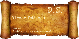 Dirner Dénes névjegykártya
