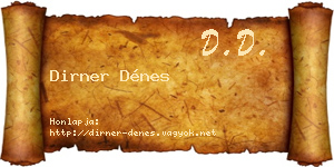 Dirner Dénes névjegykártya